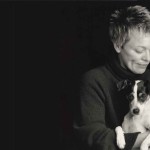 Filmmaker Laurie Anderson and her pet rat terrier, Lolabelle, su